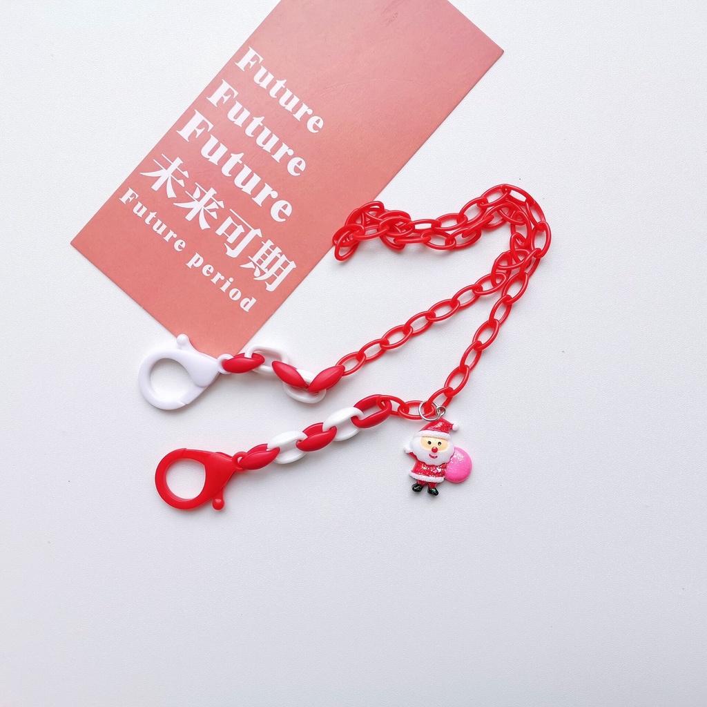 New Creative Cartoon Christmas Acrylic Lanyard Necklace Glasses Chain Headphone Chain Mask Chain