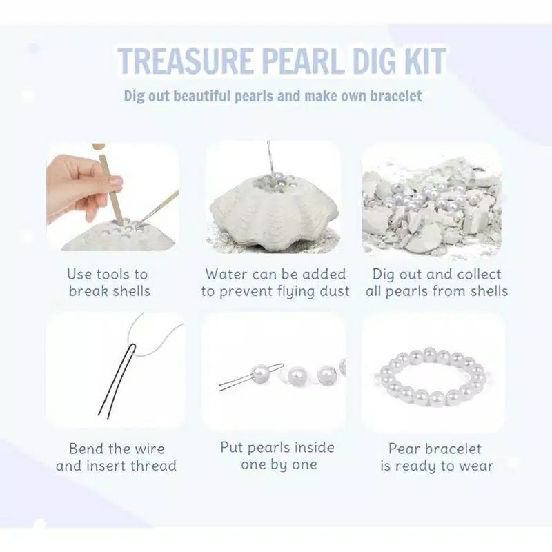 pearl diver / sea shell dig out toys - mainan gali + diy bracelet