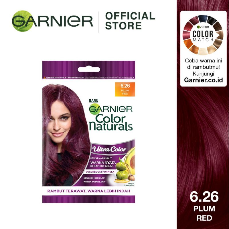 Garnier Color Naturals Express Hair Color - 6.26 Merah Plum (Cat / Pewarna Rambut Permanent)