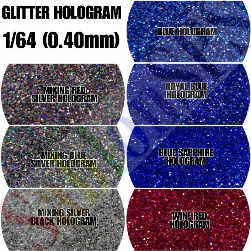 GLITTER BUBUK GLITER POWDER HOLOGRAM KASAR 100GR 1/64