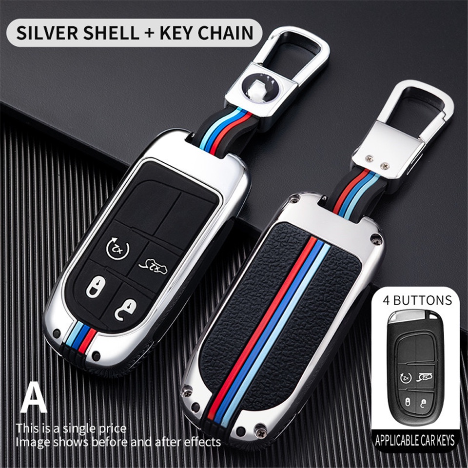 Casing Kunci Mobil Fob Untuk Jeep Renegade Compass Grand Cherokee Chrysler 300C Wrangler Dodge