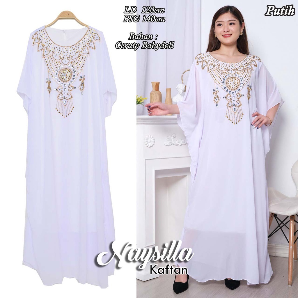 Arnis Naysilla Kaftan Payet Mewah Jumbo Bahan Ceruty