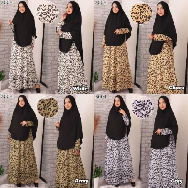YSF -HITJAB Baju Gamis Syari Syar'i Set Baju Gamis Cerutti 3004 Motif Tutul