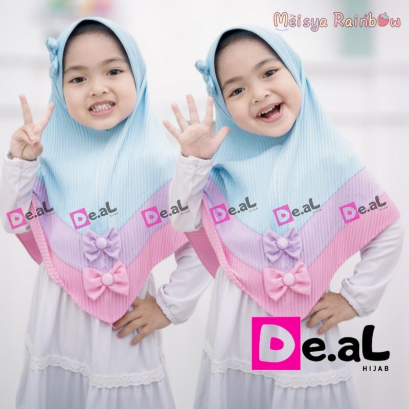 MEISYA RAINBOW Plisket By De.Al Hijab Ori Jilbab Anak Jersey Bintang Kerudung Instan Deal Hijab Ory