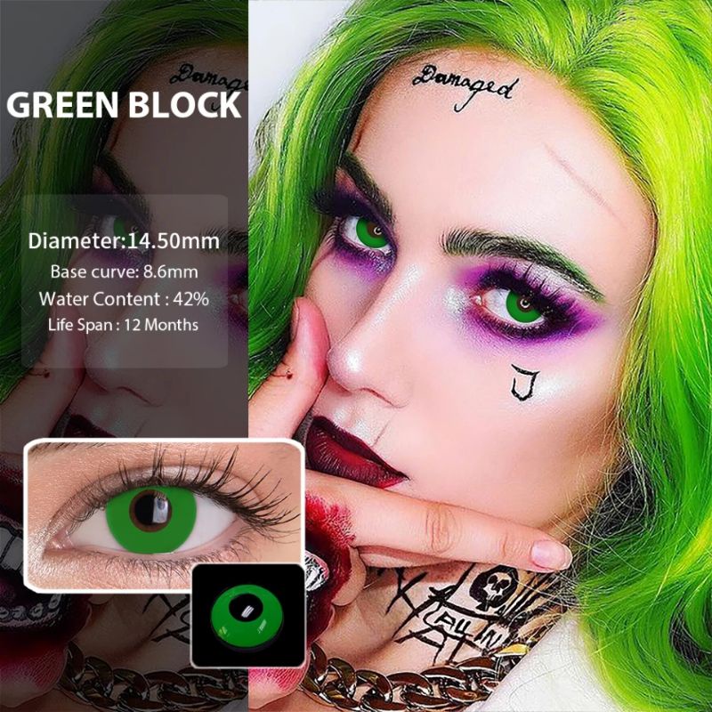 SOFTLENS COSPLAY HALLOWEEN PURE BLOCK COLOR RED WHITE YELLOW BLUE PURPLE VIOLET