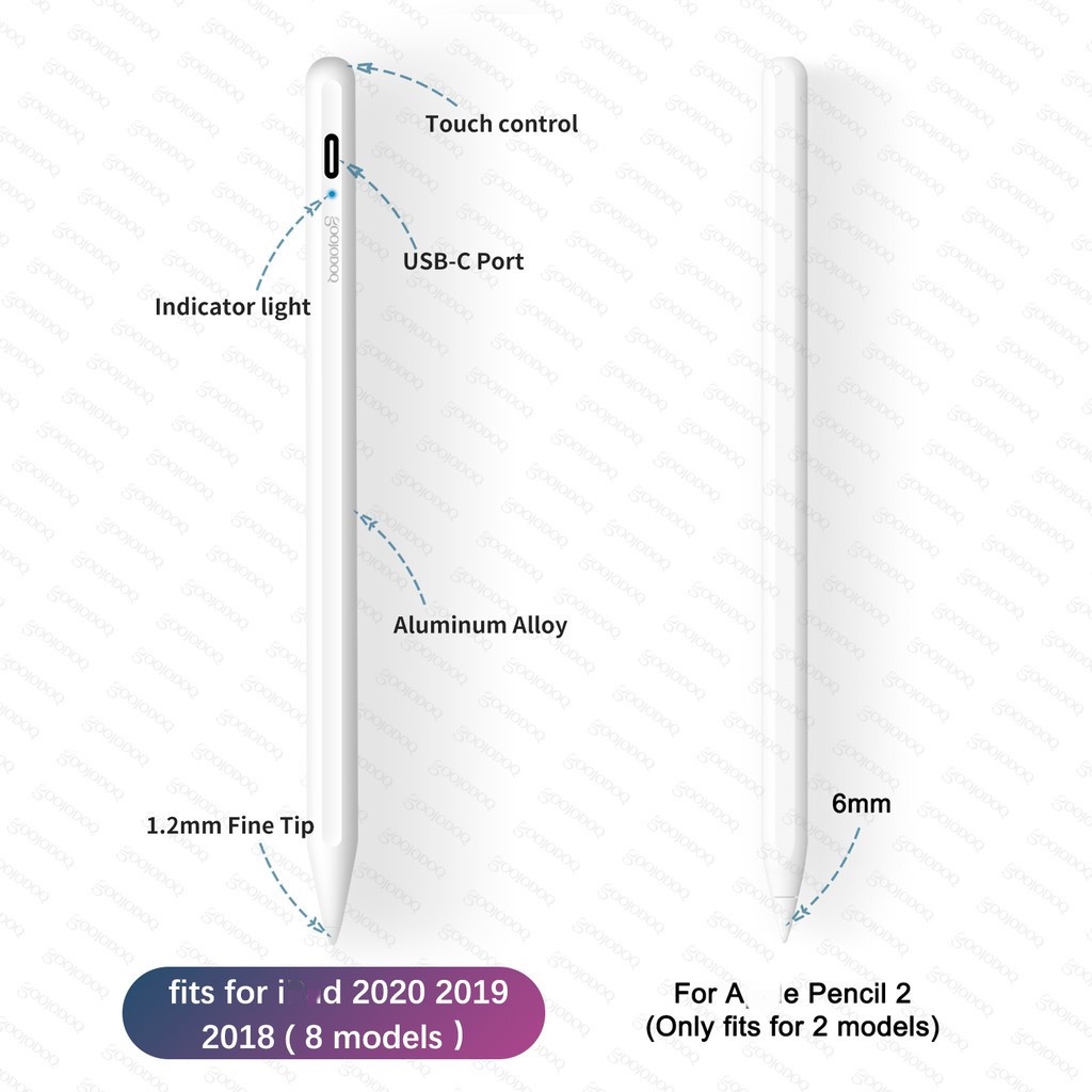 【Beli dua diskon 20%】 Goojodoq 9th Gen Stylus Pencil with Palm Rejection Stylus Pen For ipad pro 11 2021 For ipad gen 7/8/9 10.2