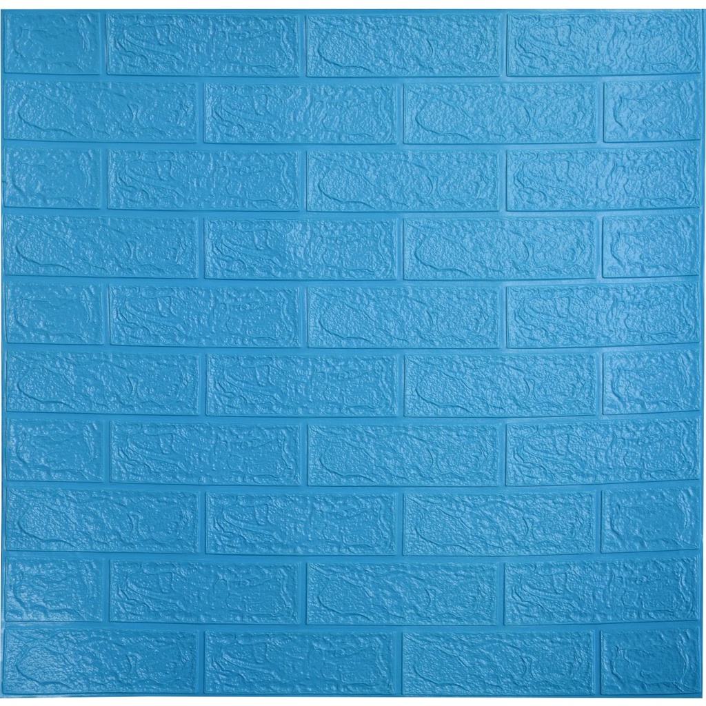 [BISA COD] Wallpaper Dinding Stiker Wallfoam 3D Sticker Dekorasi Kamar Rumah Murah Motif Bata-Biru Tua