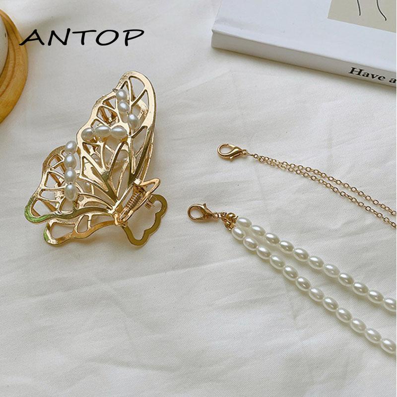 Butterfly Jepit Rambut Bentuk Kupu-Kupu Bahan Metal Ukuran Besar