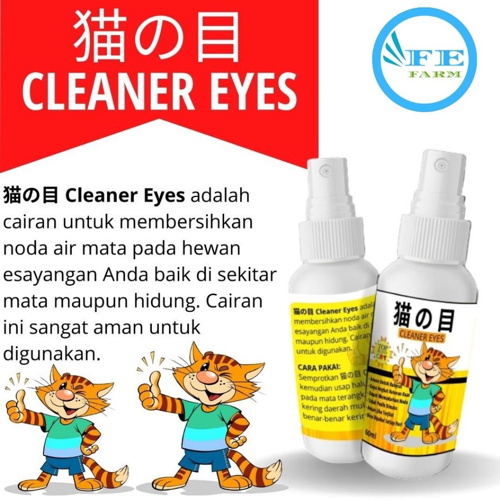 Pembersih Mata Kucing Obat Mata Belekan Stain Remover Kucing Mata Berair Noda Kotoran Cat FEFARM