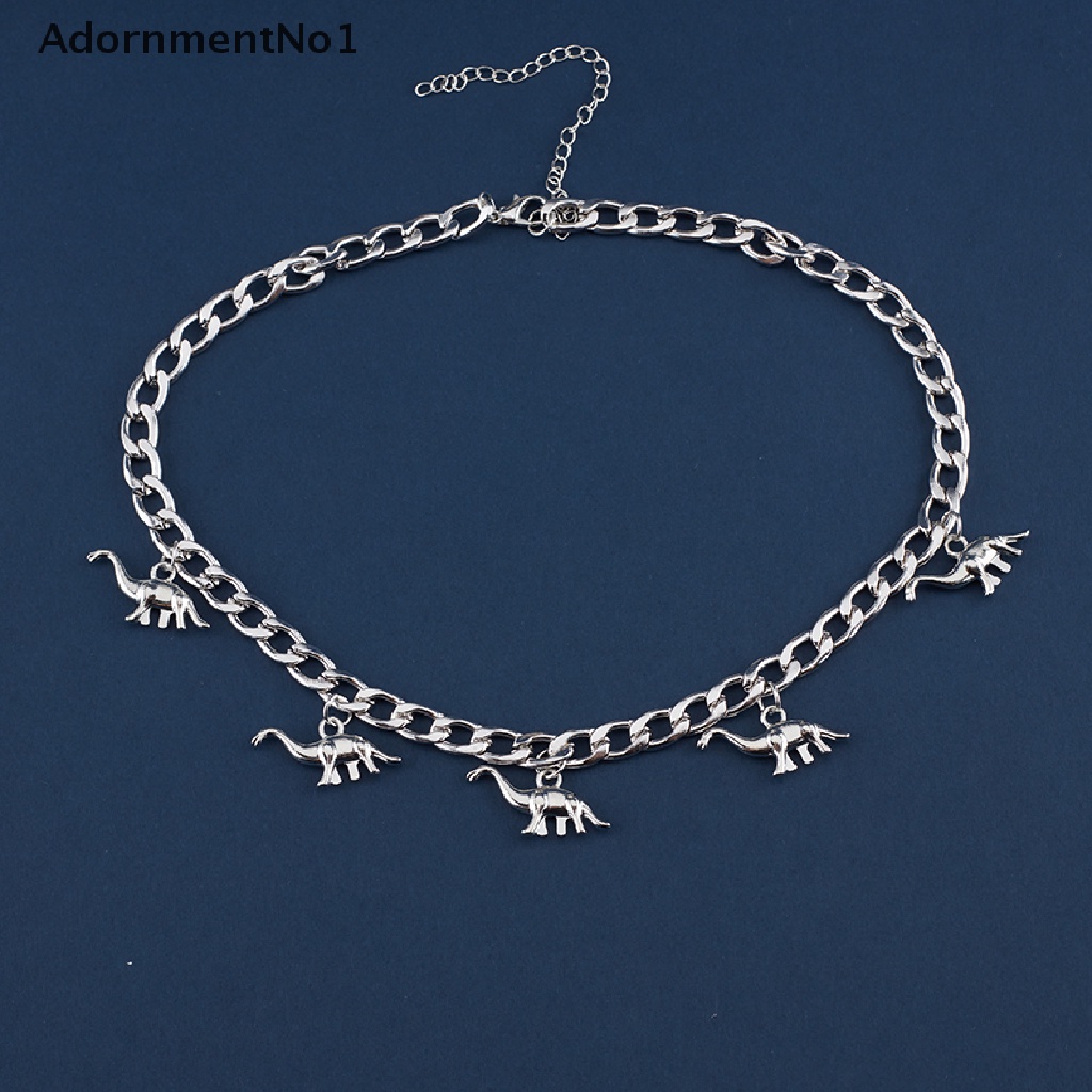 (AdornmentNo1) Kalung Choker Rantai Pendan Dinosaurus Gaya Vintage Harajuku Goth Punk