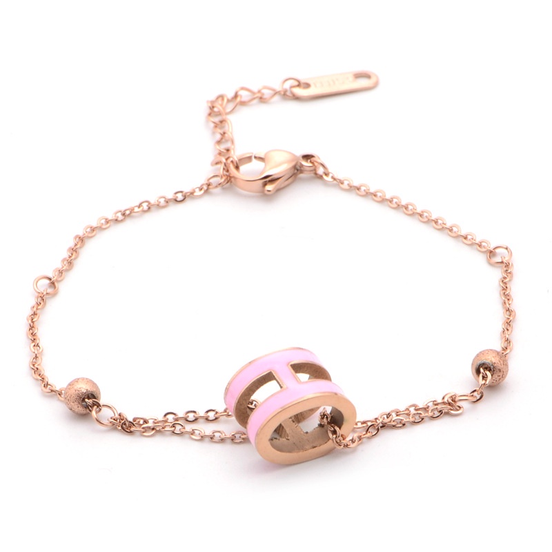 Gelang H titanium anti karat korea fashion - ercassia