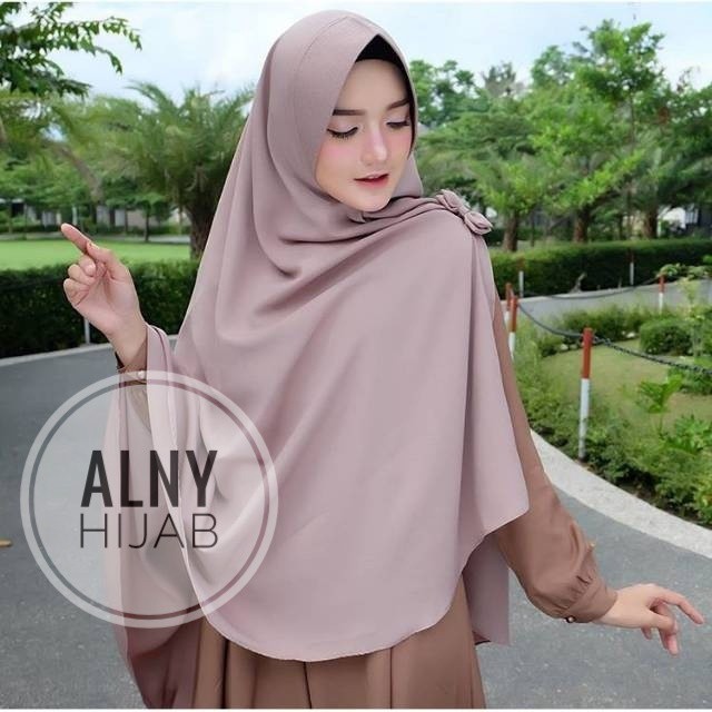 Alny Hijab - Jilbab Instan Khimar Jumbo Belah Tengah Kupu / Khimar Pet Jumbo Belah Kupu Hijab Syari