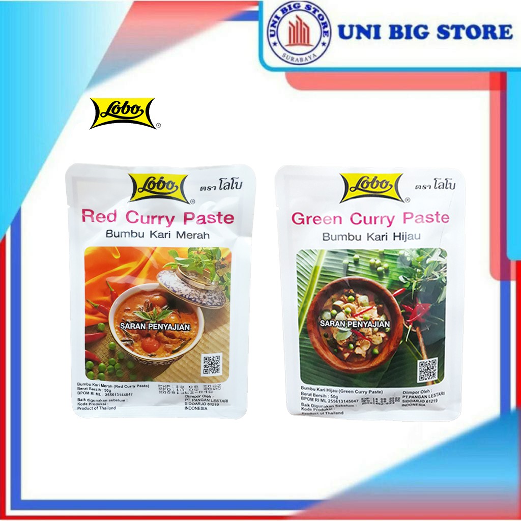 

Lobo Curry Paste Red / Green 50 gr Kari Merah - HIjau
