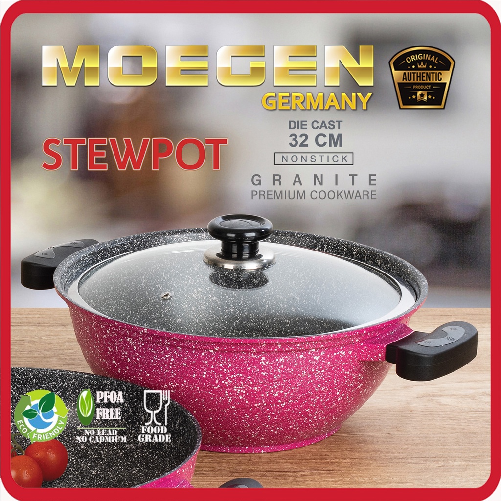 MOEGEN GERMANY STEWPOT 32CM GRANITE ANTI LENGKET ORIGINAL