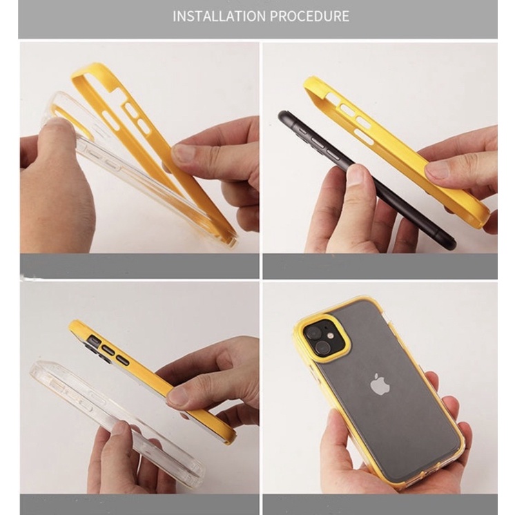 Softcase pure color simple 3 in 1  Shockproof Bisa Dilepas , Softcase candy twotone series IPHONE XR, 11, 11 Promax, 13 pro, iphone 13 promax, iphone 13, 12 pro