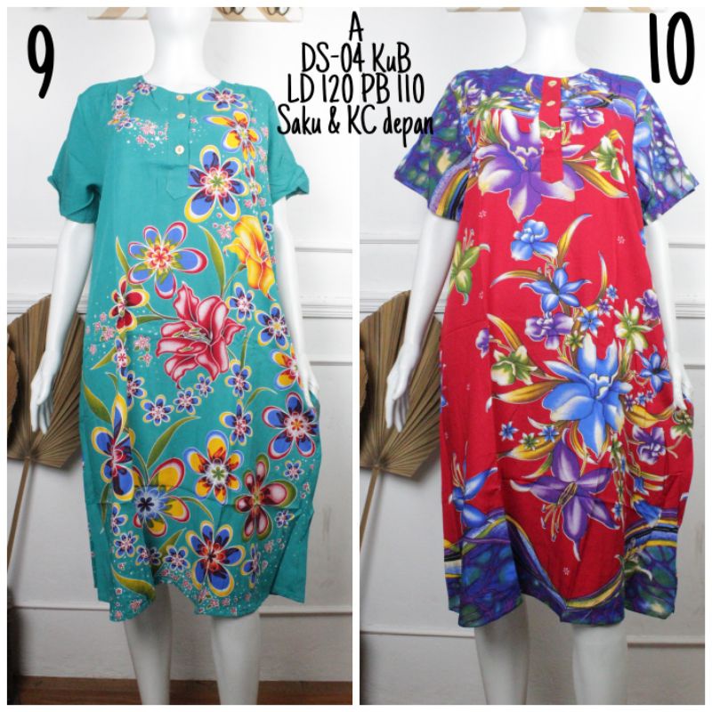 Daster Kencana Ungu Bekasi DS04 KUB LD 120cm Label BIRU SUPER Grosir TerMurah Rayon Super-1