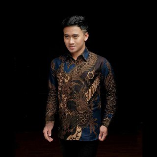 Kemeja Batik Pria Lengan Panjang Motiv Mahesa Biru Seragam Guru Dan Kantor Bahan Katun Adem Di Pakai Serap keringat