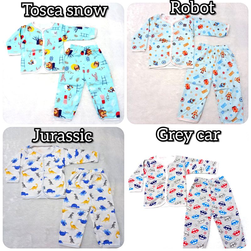 Baju Piyama  Bayi Setelan Panjang Katun Adem Hokiku