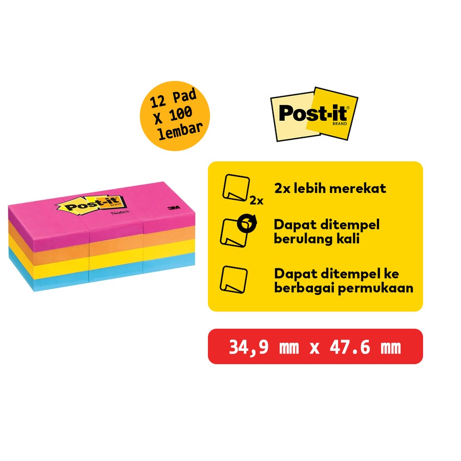 

Post-it 3m 653-AN 1.5x2inch Capetown Colours (12x100pcs)