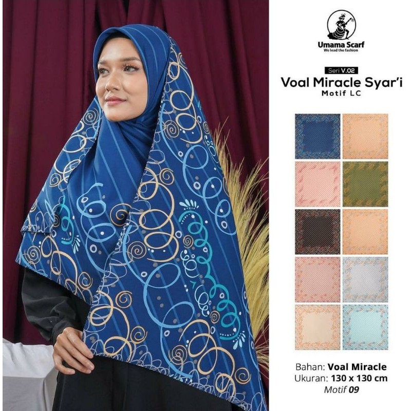 Hijab segiempat Voal Miracle Syar'i motif 2