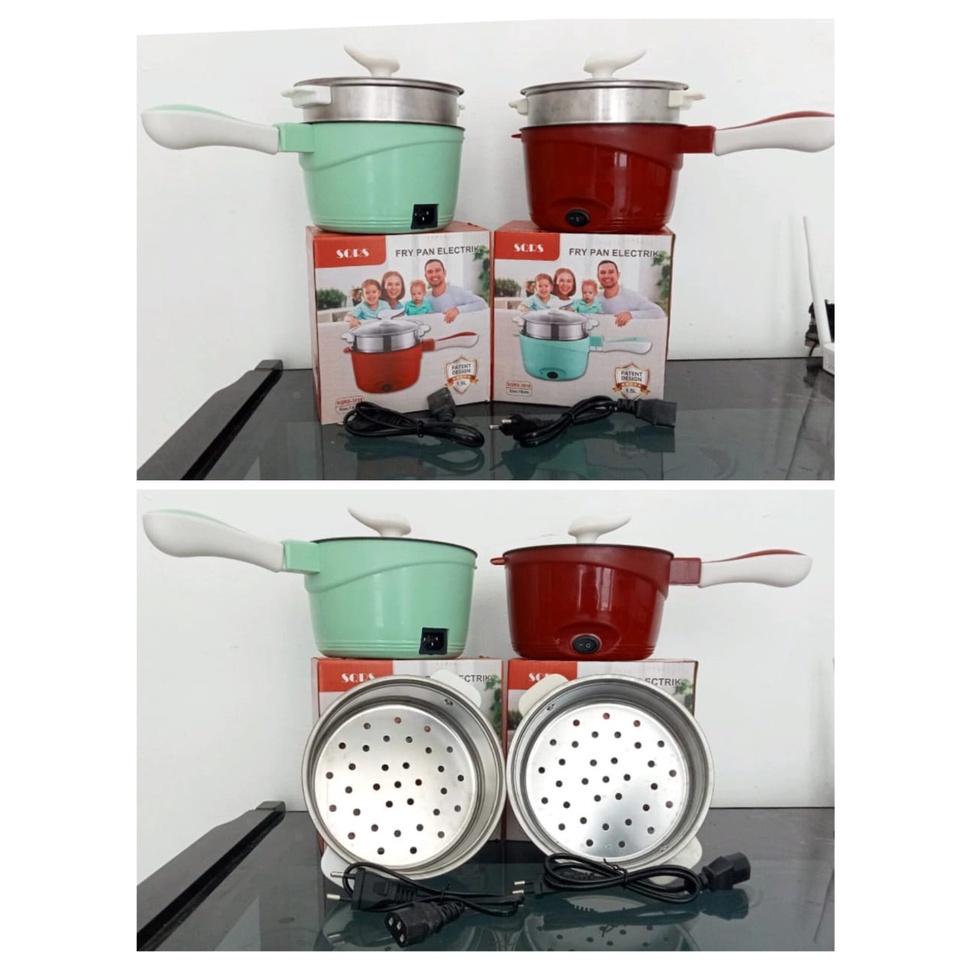 Premium Panci Listrik Serbaguna 1.5L Electric Cooking Pot Gagang Dan Kukusan