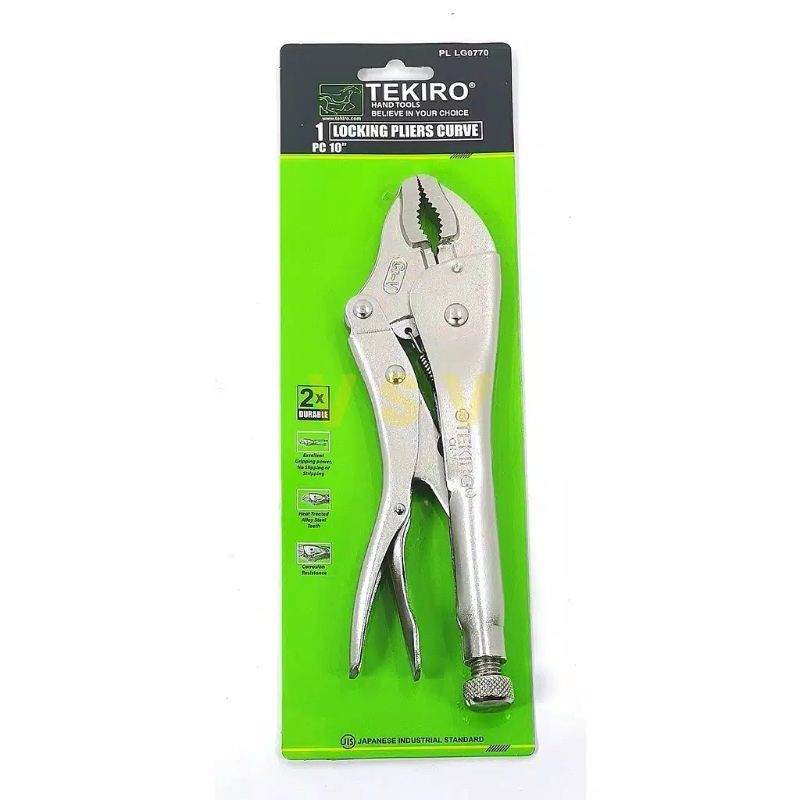 TANG BUAYA 7&quot; &amp; 10 INCH BENGKOK DAN LURUS / LOCKING PLIERS UKURAN  7&quot; &amp; 10&quot; TEKIRO STRAIGHT &amp; CURVED