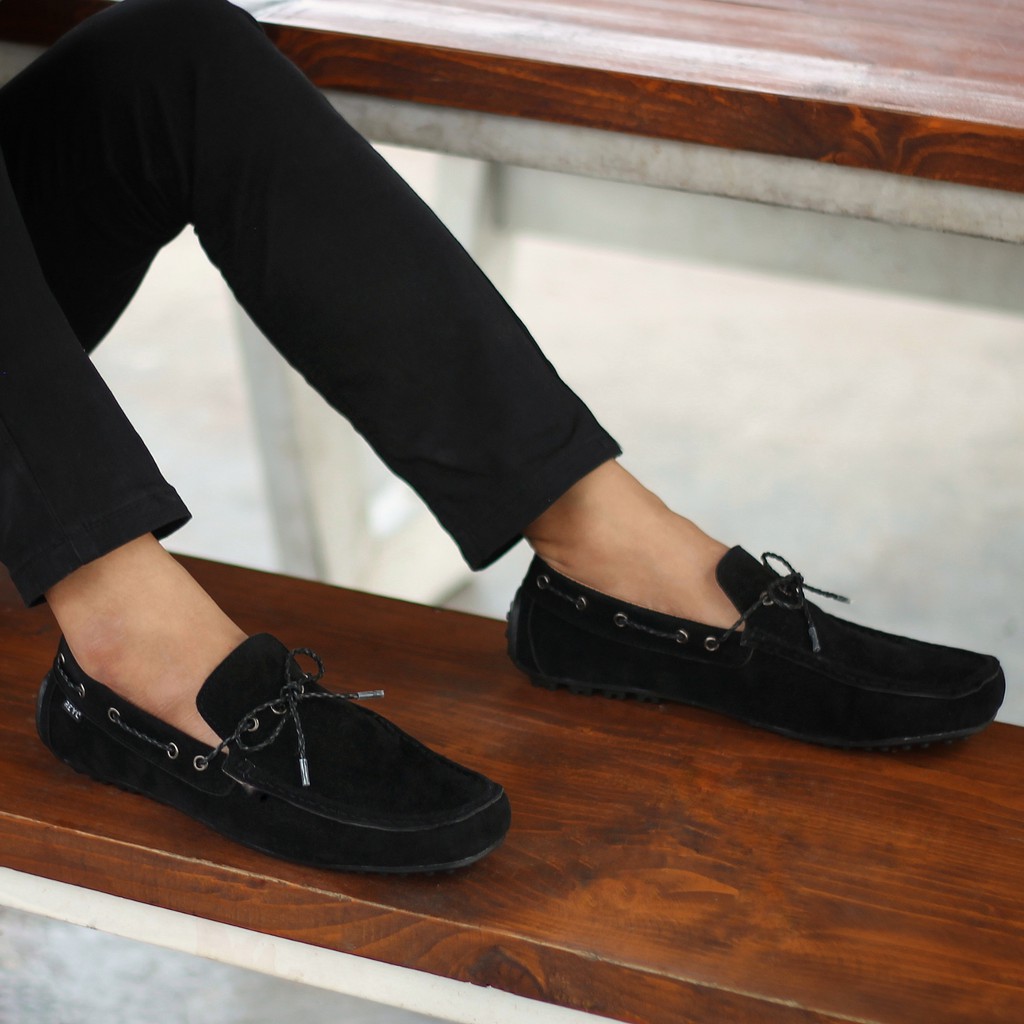 Lick New Black | Sepatu Suede Vintage Klasik Casual Pria Boat Ori Original Footwear | FORIND x Reyl