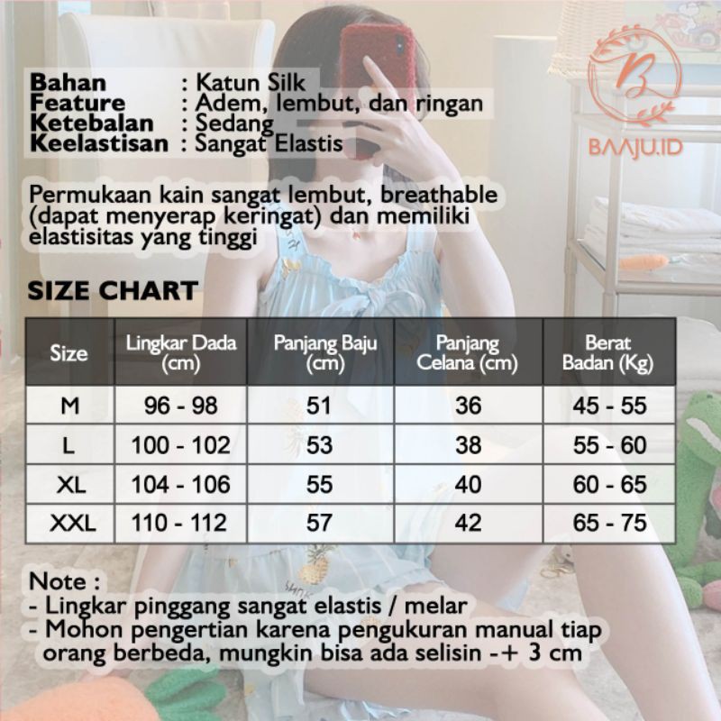Baaju.id Baju Tidur Piyama Import Wanita Desain Korea Motif Kartun Baju Tidur Lucu KR1003 - 4 Size-1