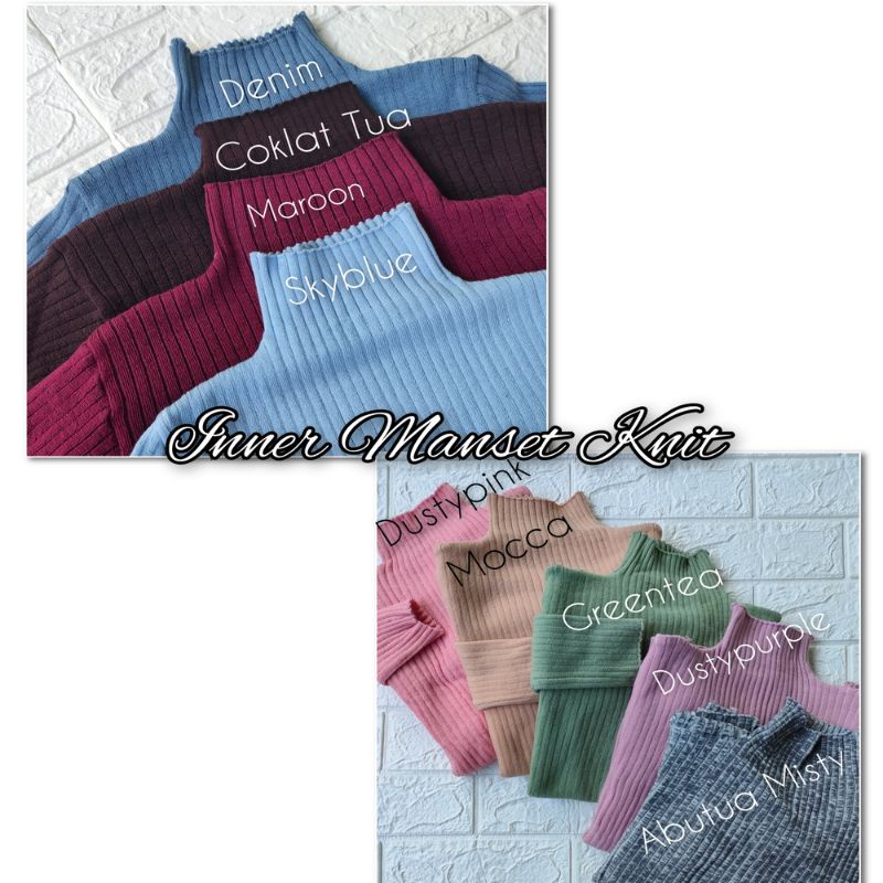 Inner Baju Manset Aisha Turtleneck Knit Dalaman Rajut Daisy