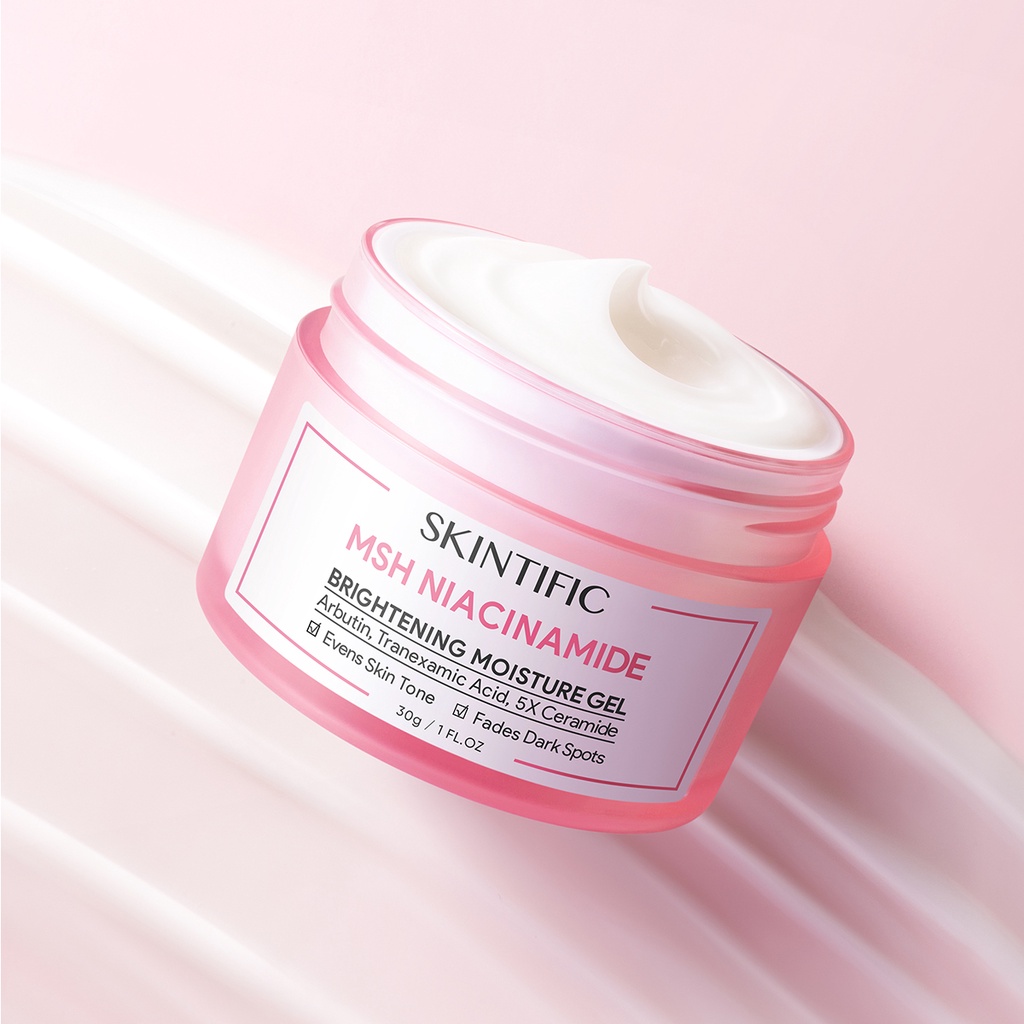 SKINTIFIC MSH Niacinamide Brightening Moisture Gel 30g Moisturizer Krim Wajah Face Cream Pelembab Wajah Skintific Moisturizer Niacinamide Brightening Cream Krim Pemutih