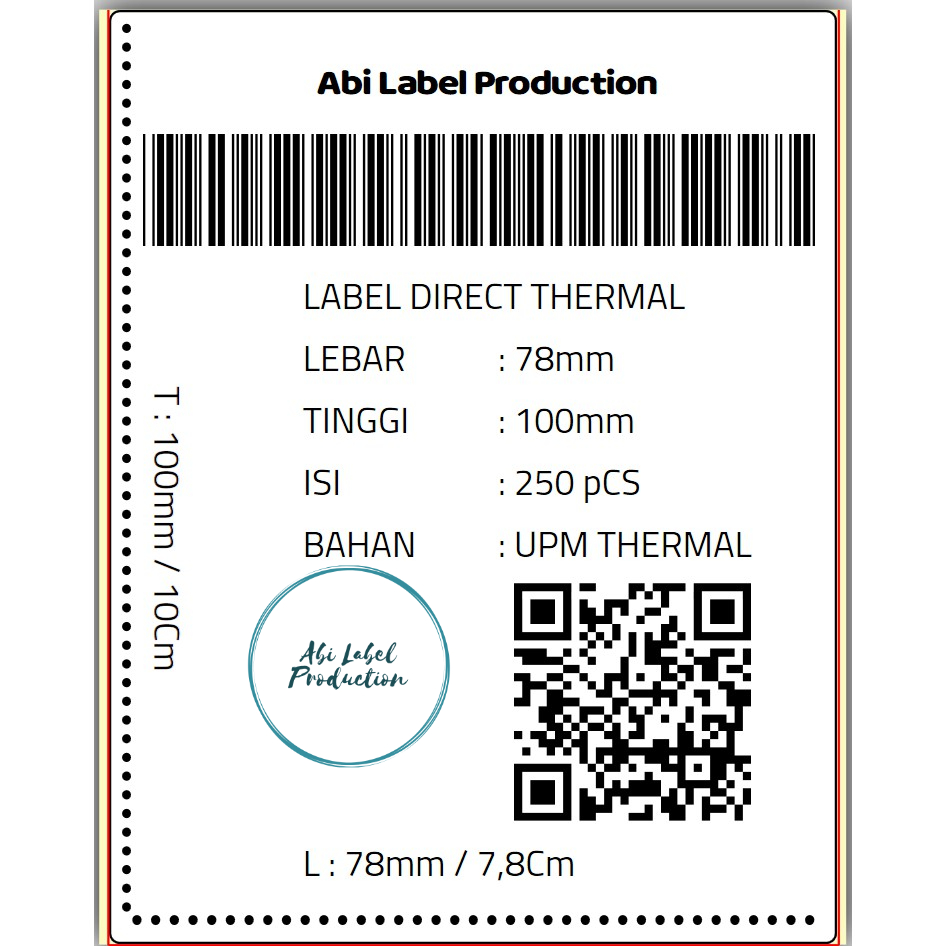 Label Resi 3x4 inch / 78 x 100 / Label Thermal 78 x 100 / Label Thermal 78x100