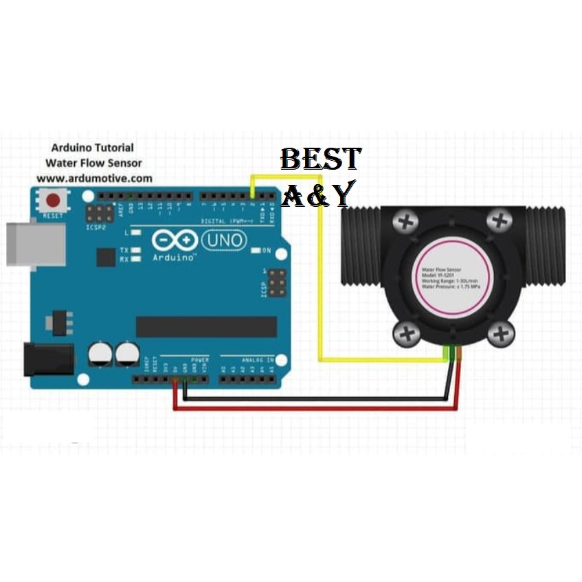 Water Flow Sensor FS300A Setengah Inchi Control 1 sampai 30 Liter per menit Flow Meter Arduino