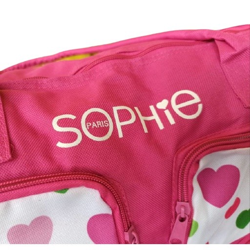 Tas Travel Besar Sophie Martin Polki Heart Medium Bag Pink Kanvas Phmb Murah