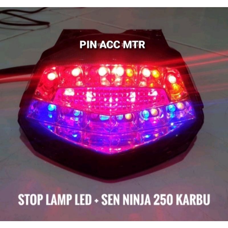 Stoplamp Lampu Stop Led Plus Sen Ninja 150 RR Ninja 250 Karbu 3 in 1 Plus Senja