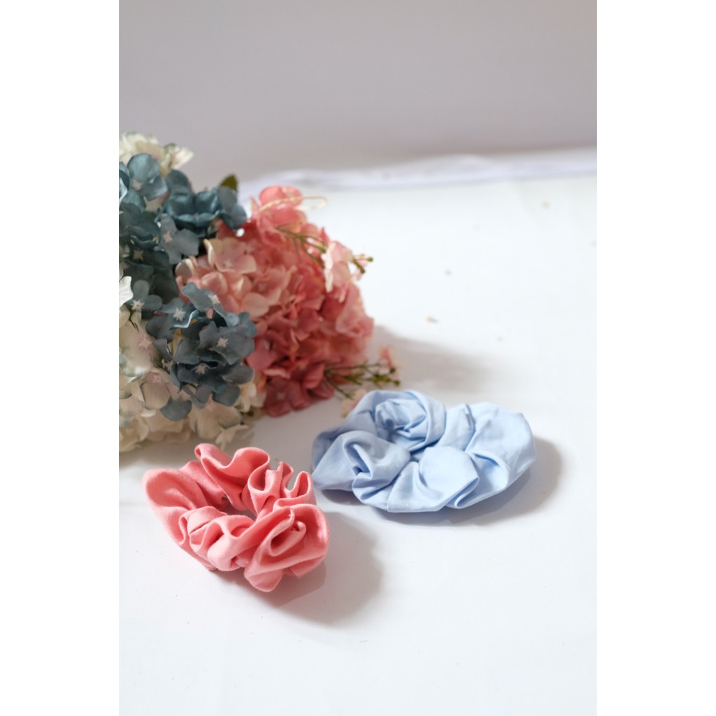 IKAT RAMBUT SCHRUNCIE TALI RAMBUT AKSESORIS RAMBUT IKAT RAMBUT KOREA IKET RAMBUT AKSESORIS KOREA-BABY BLUE