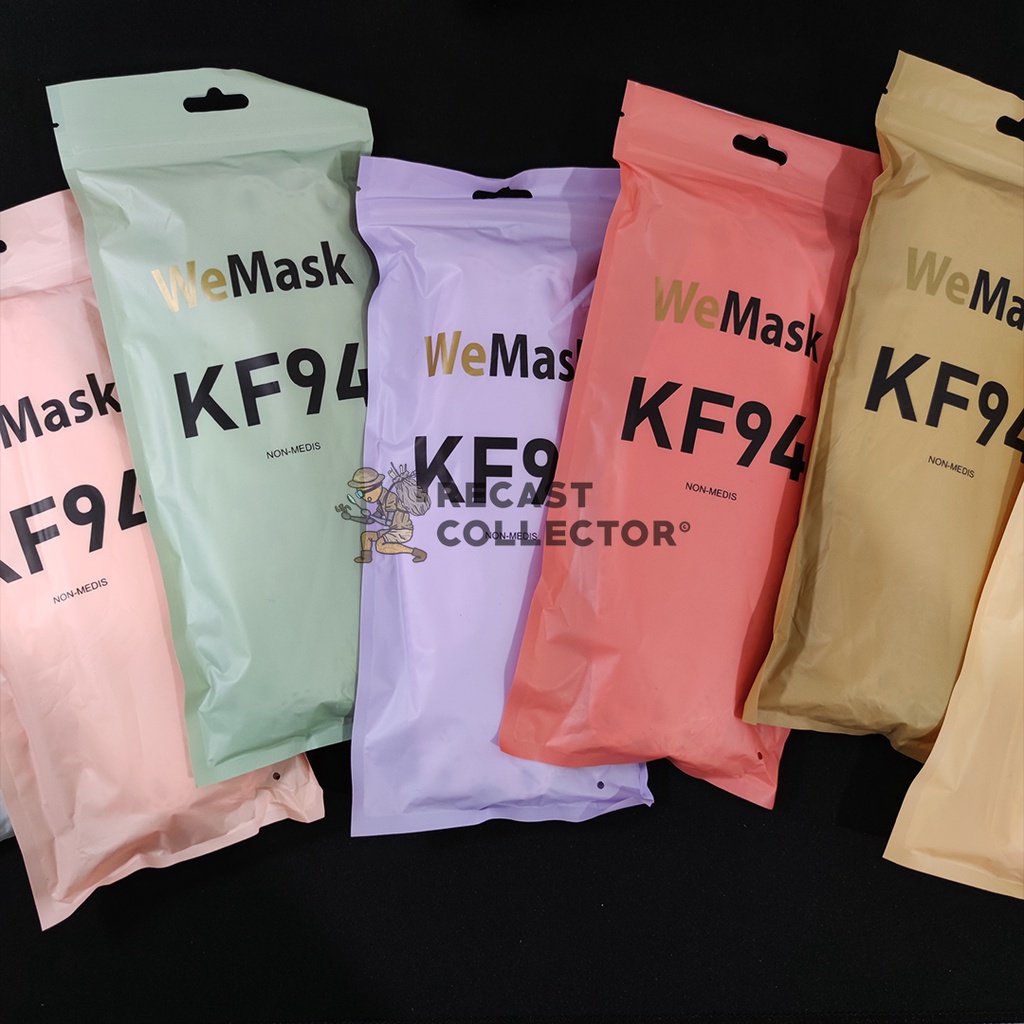Masker KF94 Warna WeMask Korean Style Pink Merah Kuning Ungu Hijau Putih tali senada original Segel 