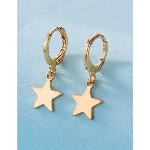 LRC Anting Tusuk Fashion Gold Five-pointed Star W72210