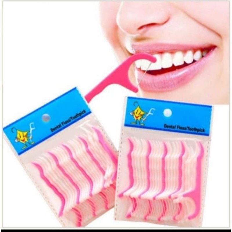 Tusuk Gigi Dental Floss Benang Gigi isi 20pcs Pembersih Sela Gigi