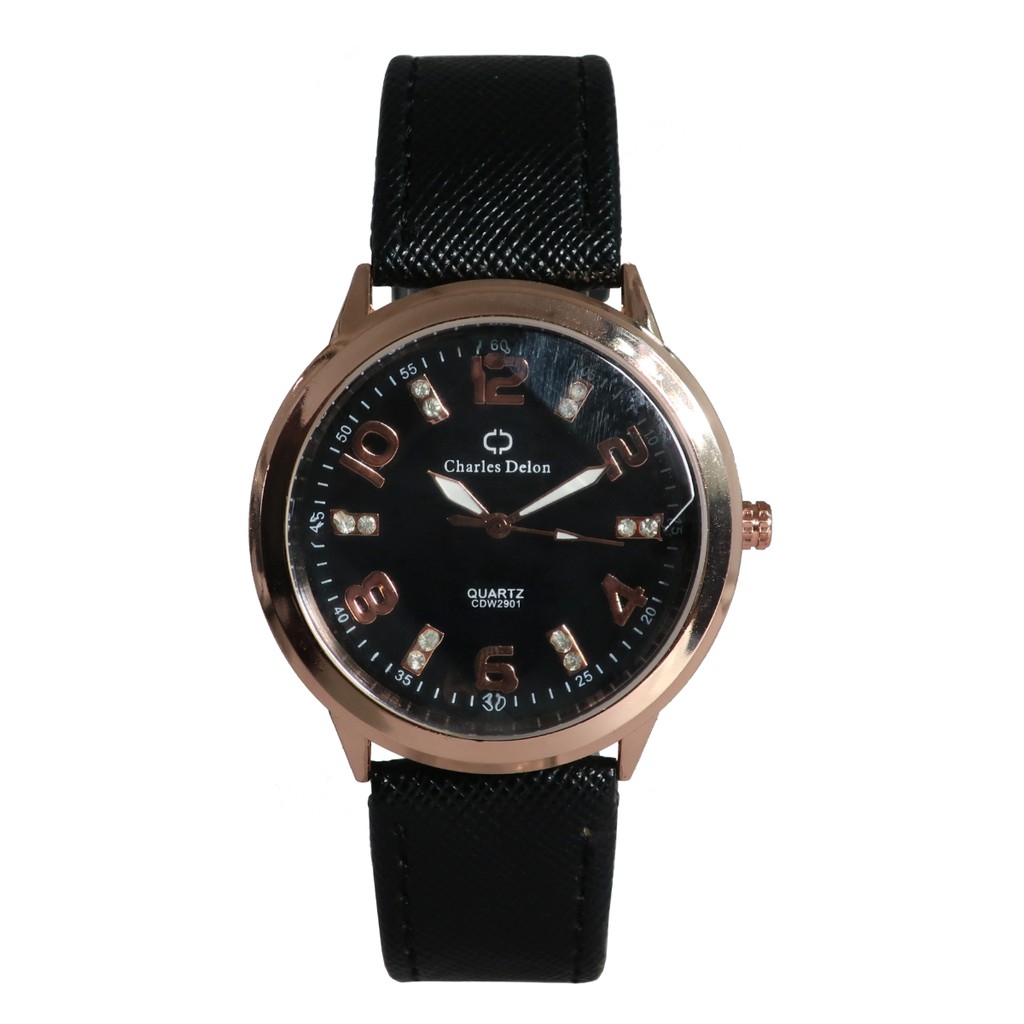 Jam Tangan Wanita Watch Kulit Anti Air Box Original Charles Delon CDW 2901