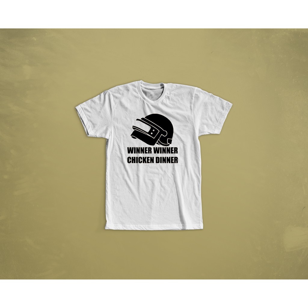 KAOS BAJU TSHIRT DISTRO COMBED 30S PUBG HELM CHICKEN DINNER KODE N1