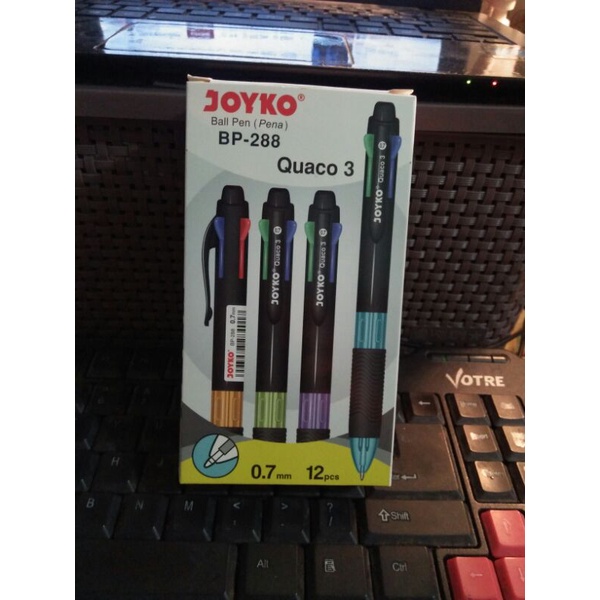 

Joyko Pulpen / Ball Pen 4 warna BP-288 Quaco 3 [ satuan ]