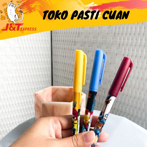 

pulpen pena gel vitto karakkter avengers keperluan sekolah anak bolpen lucu imut elegan pen unik fancy tinta hitam bisa COD import korea