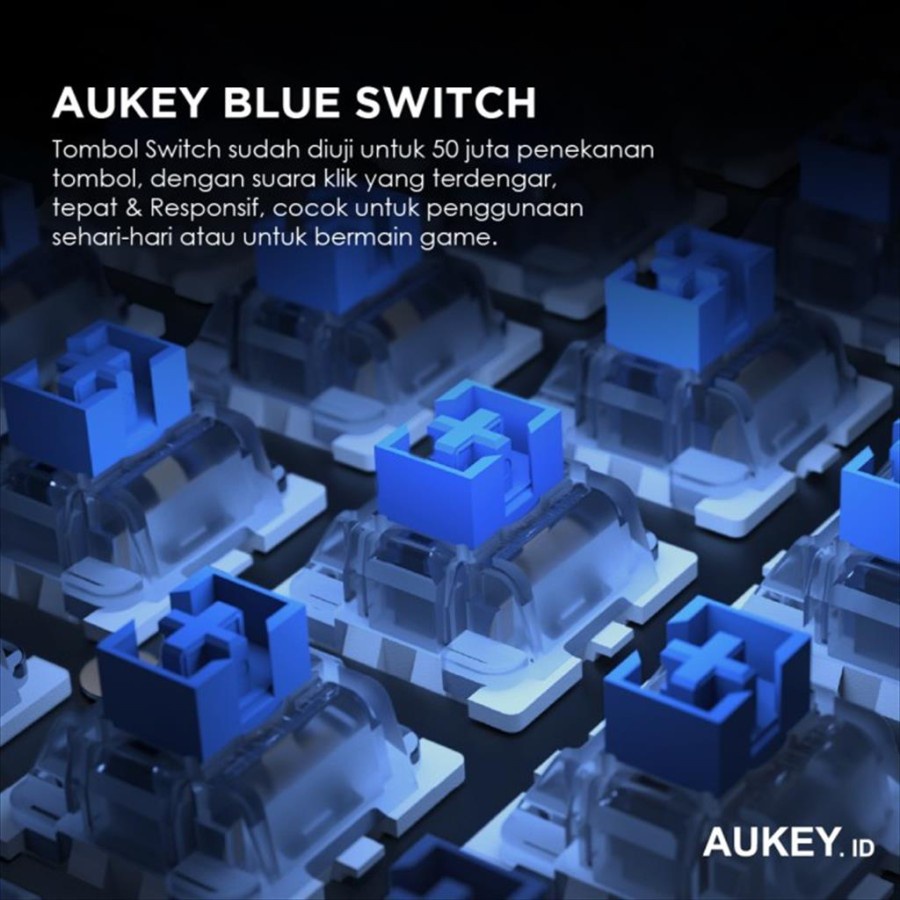 Keyboard Mechanical Aukey KM-G16 RGB Switch Blue - 500977