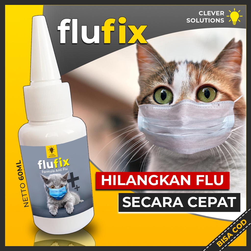 Obat Flu Batuk Demam Pilek Kucing FLUFIX Flucat Doxy Cat Coldy Cat Flu Cat Flu Kucing Ampuh