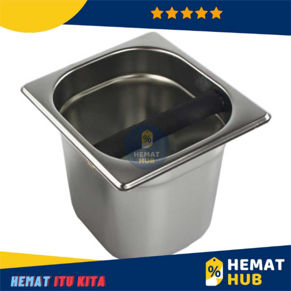 Knock Box Kopi Wadah Ampas Sampah Sisa Espresso Waste Bin Stainless Steel Perlengkapan Peralatan