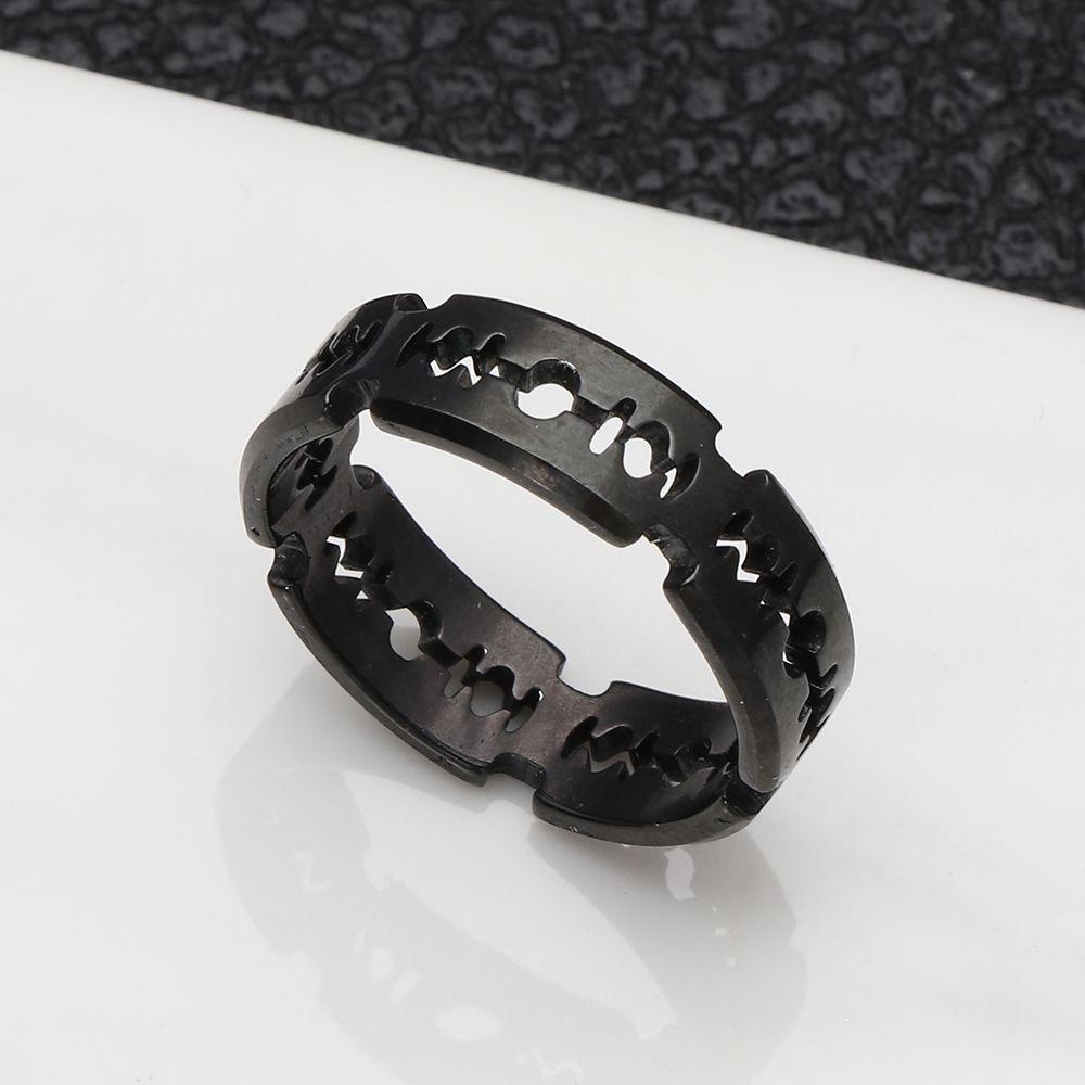 Suyo Cincin Bermata-Mata Perempuan Pria Perhiasan Rock Mens Rings Metal Hip Hop Punk