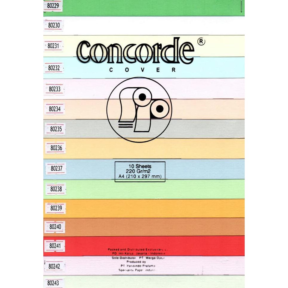 

READY STOCK KERTAS CONCORDE 220GR UK A4 AP367