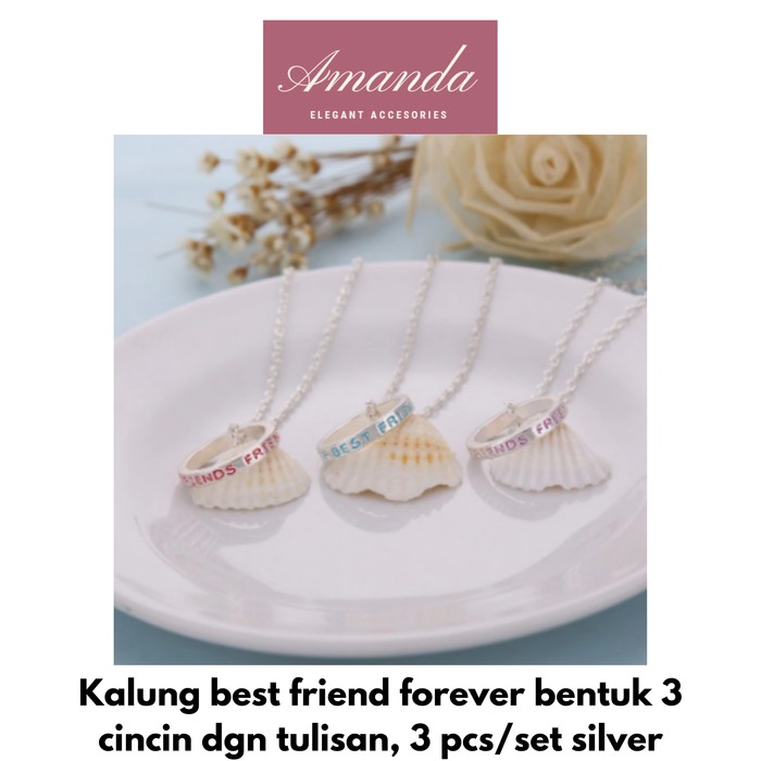 Kalung Best Friend Forever Kalung Bff 3 Cincin 3 Pcs Set Ell003 Shopee Indonesia