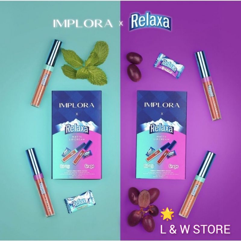 Implora x Relaxa Matte Lipcream Barley &amp; Grape