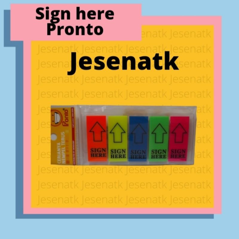 

Sign Here Pronto: Sticky Notes Panah Kertas, Penanda Halaman Praktis & Warna-warni